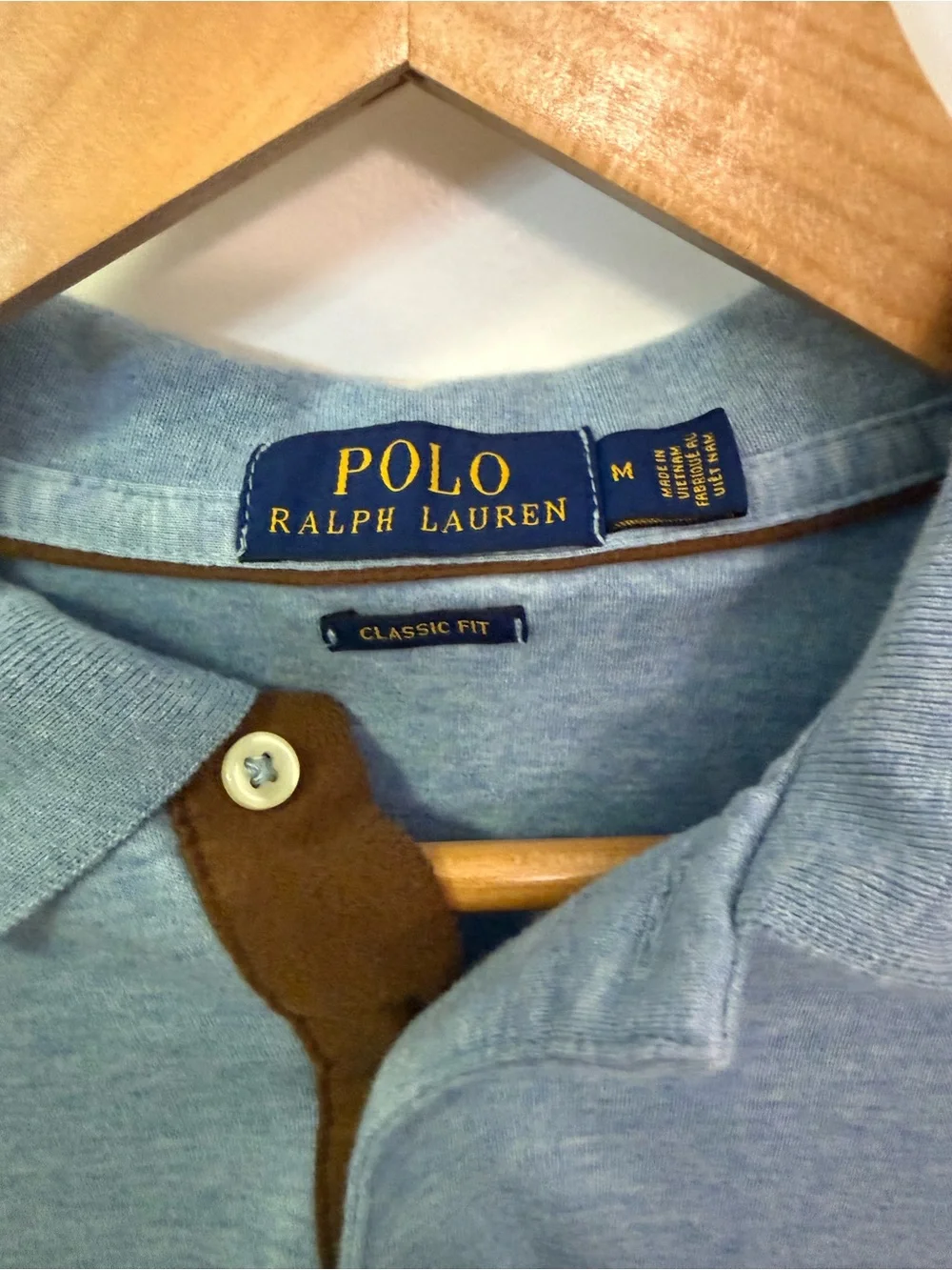 Ralph Lauren Light Blue Long-Sleeve Polo with Contrast Placket